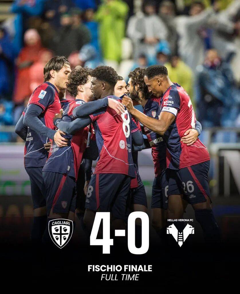 意甲联赛：罗马感谢同城死敌，卡利亚里保级在望